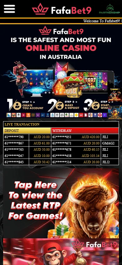 Fafabet9 Casino mobile home